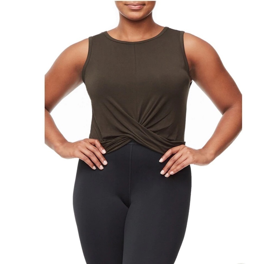 NWT Good American THE KNOT A QUITTER TANK in Olive